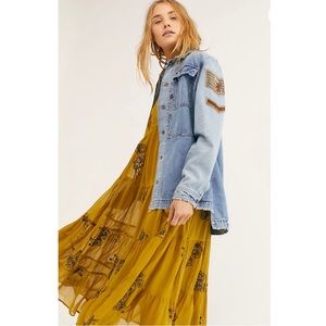 Embellished Military Denim Jacket